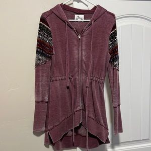 Womens Zip Waist Tie Hoodie